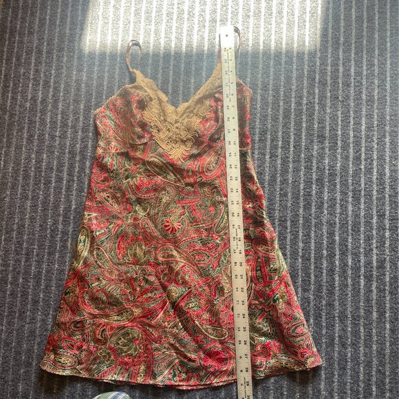 Victoria’s Secret Gold Label Vintage Chemise XS in Paisley with lace trim o - Picture 9 of 9